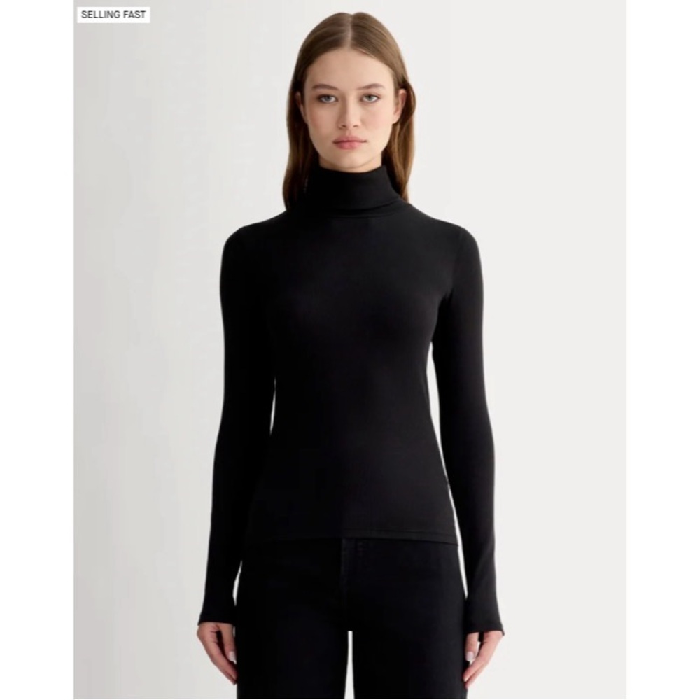 Everlane The Luxe Rib Turtleneck in Black